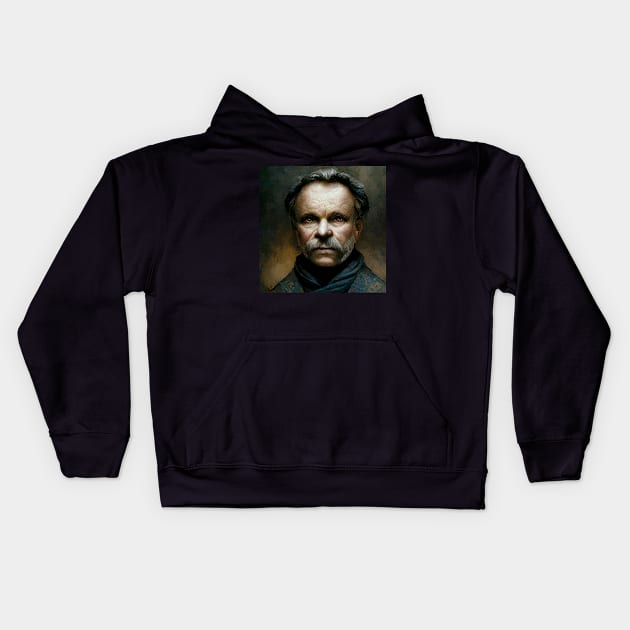 Old Friedrich Nietzsche Imaginary Portrait Kids Hoodie by Classical